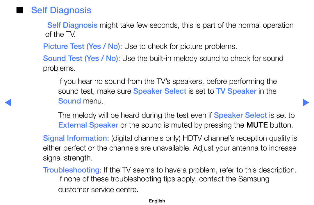 Samsung UA32D5800VRXXT manual Self Diagnosis, Sound menu 