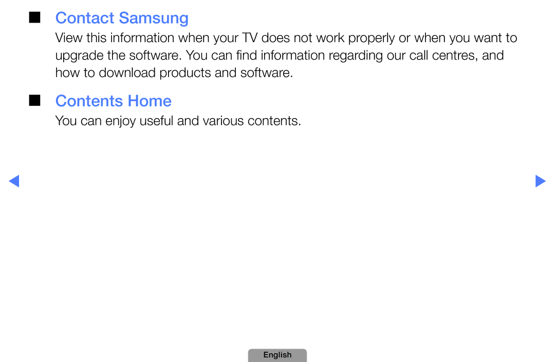 Samsung UA32D5800VRXXT manual Contact Samsung, Contents Home 