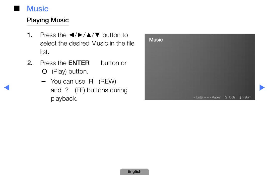 Samsung UA32D5800VRXXT manual Music 