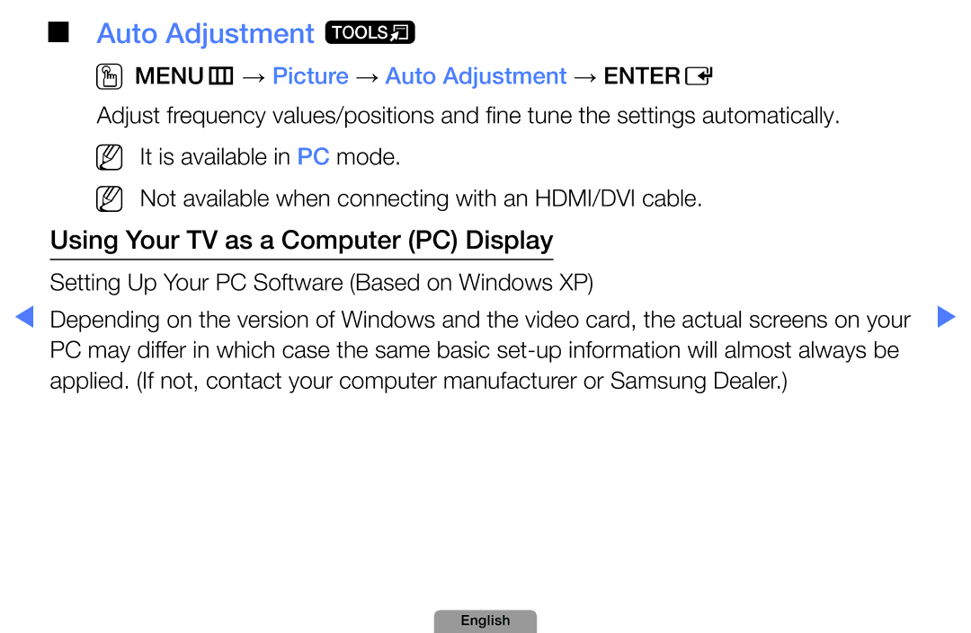 Samsung UA32D5800VRXXT manual Auto Adjustment t, OOMENUm → Picture → Auto Adjustment → Entere 