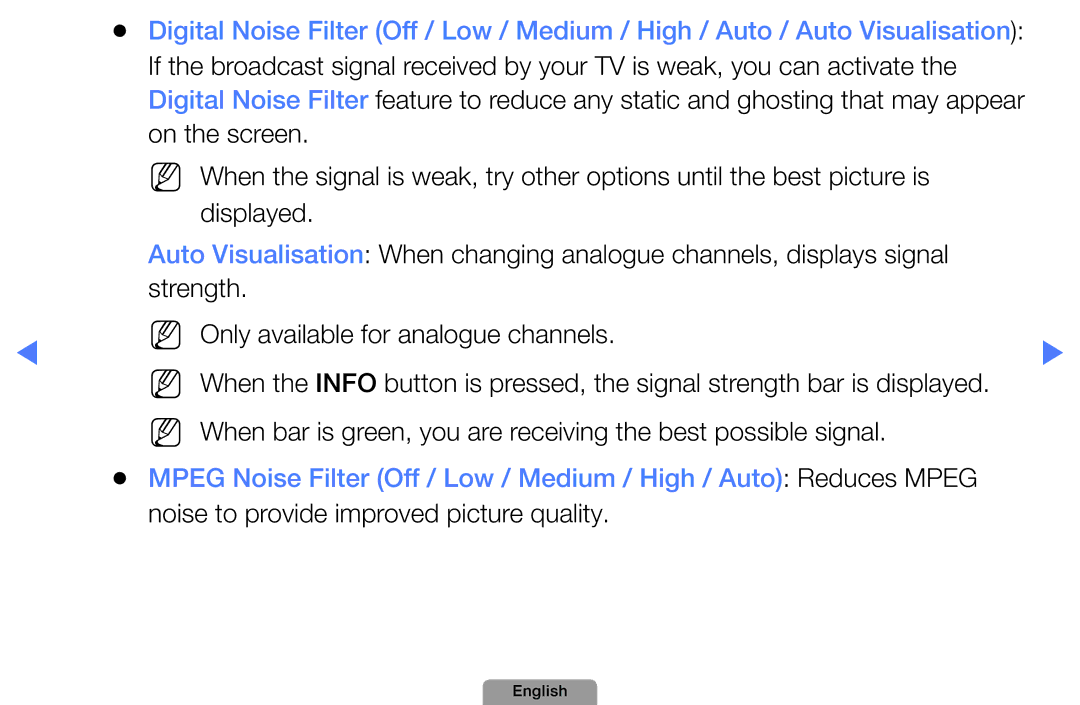 Samsung UA32D5800VRXXT manual Noise to provide improved picture quality 