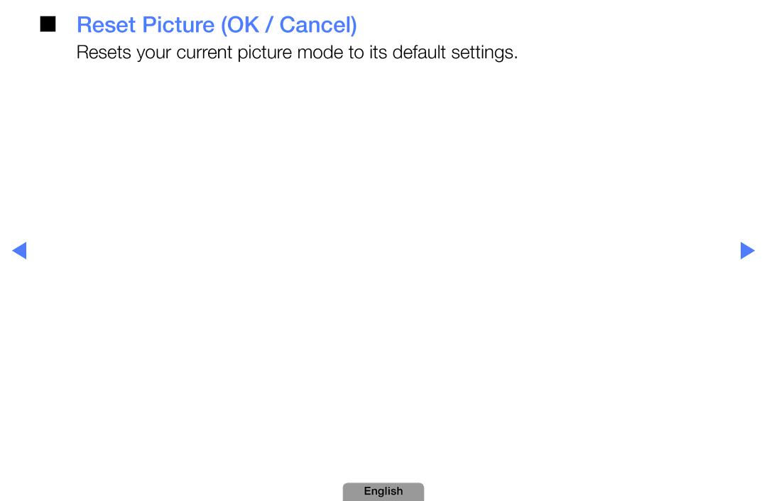 Samsung UA32D5800VRXXT manual Reset Picture OK / Cancel 