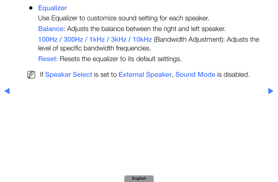 Samsung UA32D5800VRXXT manual Equalizer 