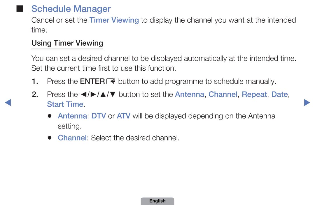 Samsung UA32D5800VRXXT manual Schedule Manager, Start Time 