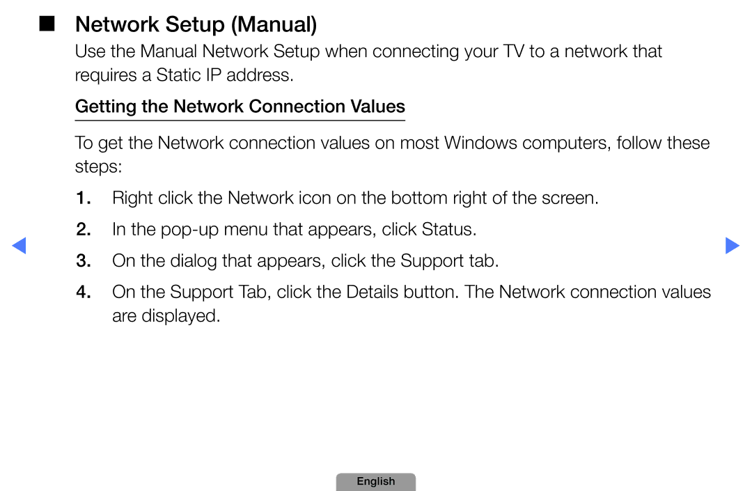 Samsung UA32D5800VRXXT manual Network Setup Manual 