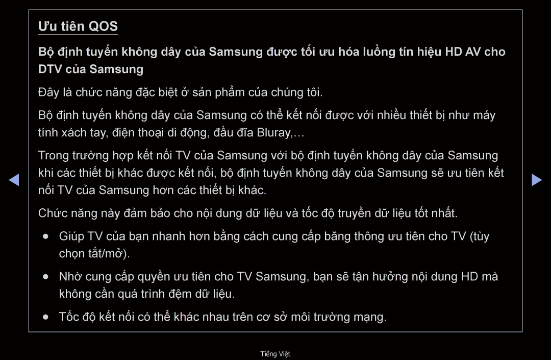 Samsung UA46D6600WMXXV, UA32D6000SNXXV, UA40D6000SNXXV, UA55D6600WMXXV, UA40D6600WNXXV, UA46D6400UMXXS manual Ưu tiên QOS 