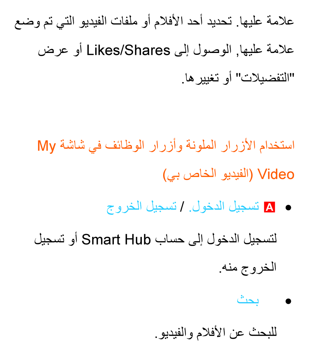 Samsung UA55ES6800RXZN, UA32EH4500RXSK, UA40EH5300RXSK, UA46EH5300RXSK اهرييغت وأ تلايضفتلا, جورخلا ليجست / .لوخدلا ليجست a 