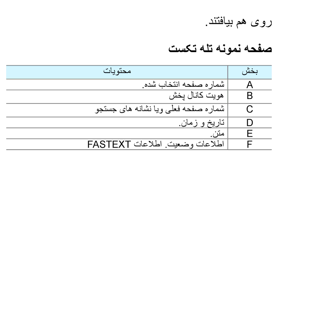 Samsung UA46ES6600RXUM, UA32EH4500RXSK, UA40EH5300RXSK, UA46EH5300RXSK, UA40ES5600RXSK دنتفایب مه یور, تسکت هلت هنومن هحفص 