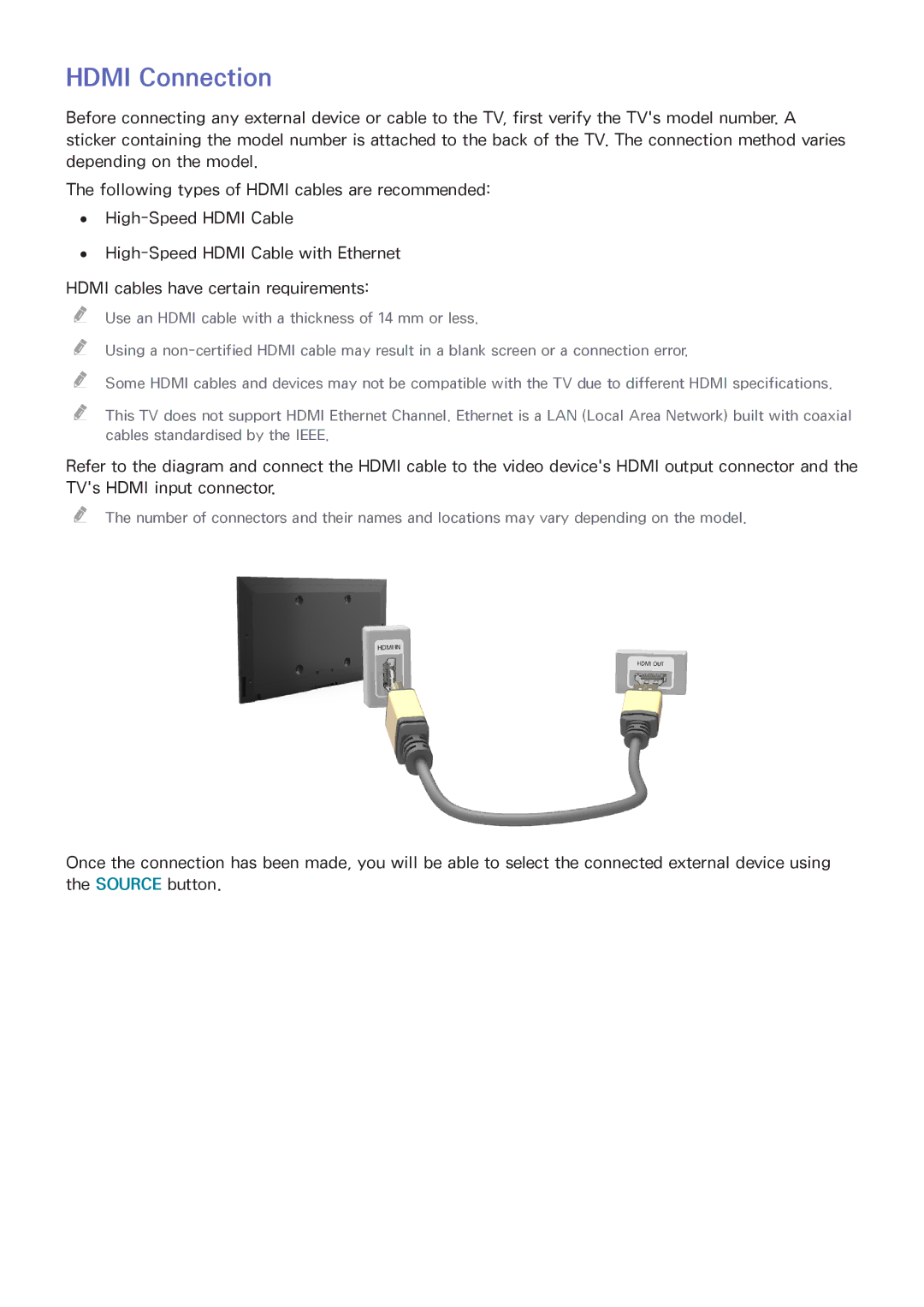 Samsung UA46H5303AKXXV, UA32H4303AKXXS, UA58H5203AKXXV, UA40H6203AKXXV, UA40H5303AKXXV, UA40H5203AKXXV manual Hdmi Connection 