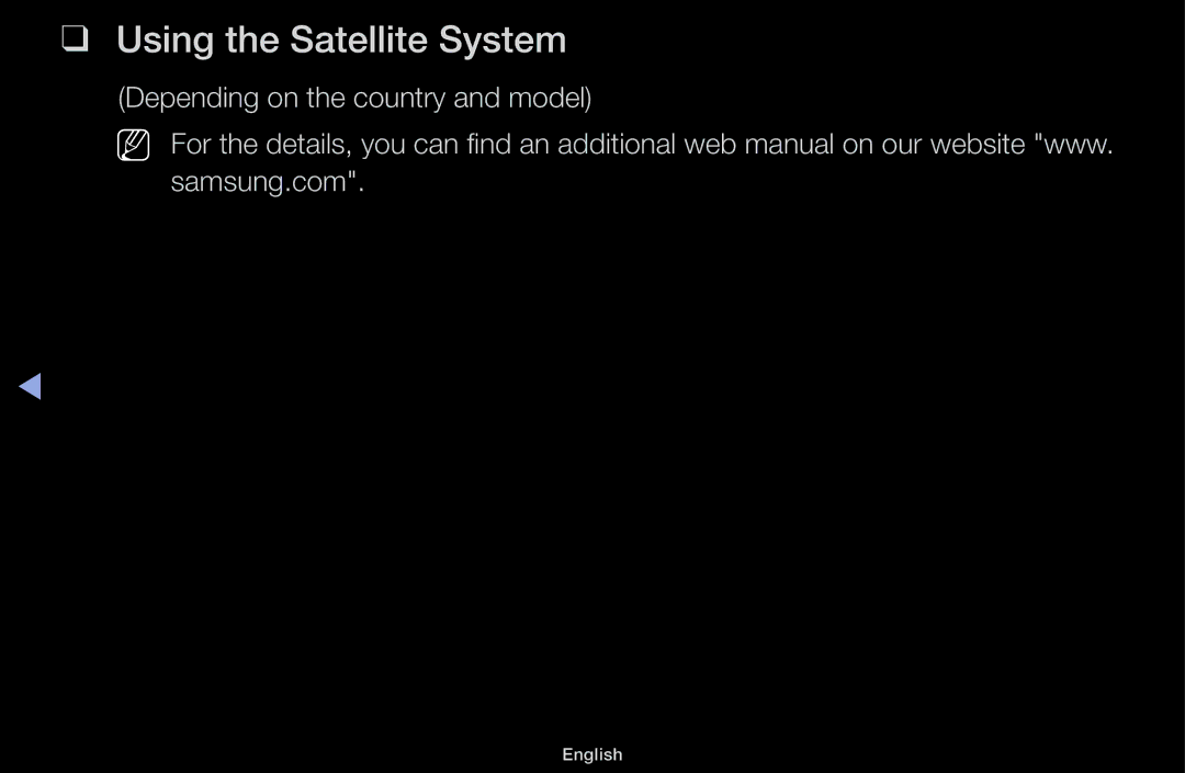 Samsung UA40J5000AKXXV, UA32J4170ASXUM, UA48J5170ASXUM, UA40J5170ASXUM, UA32J4003AKXXV manual Using the Satellite System 