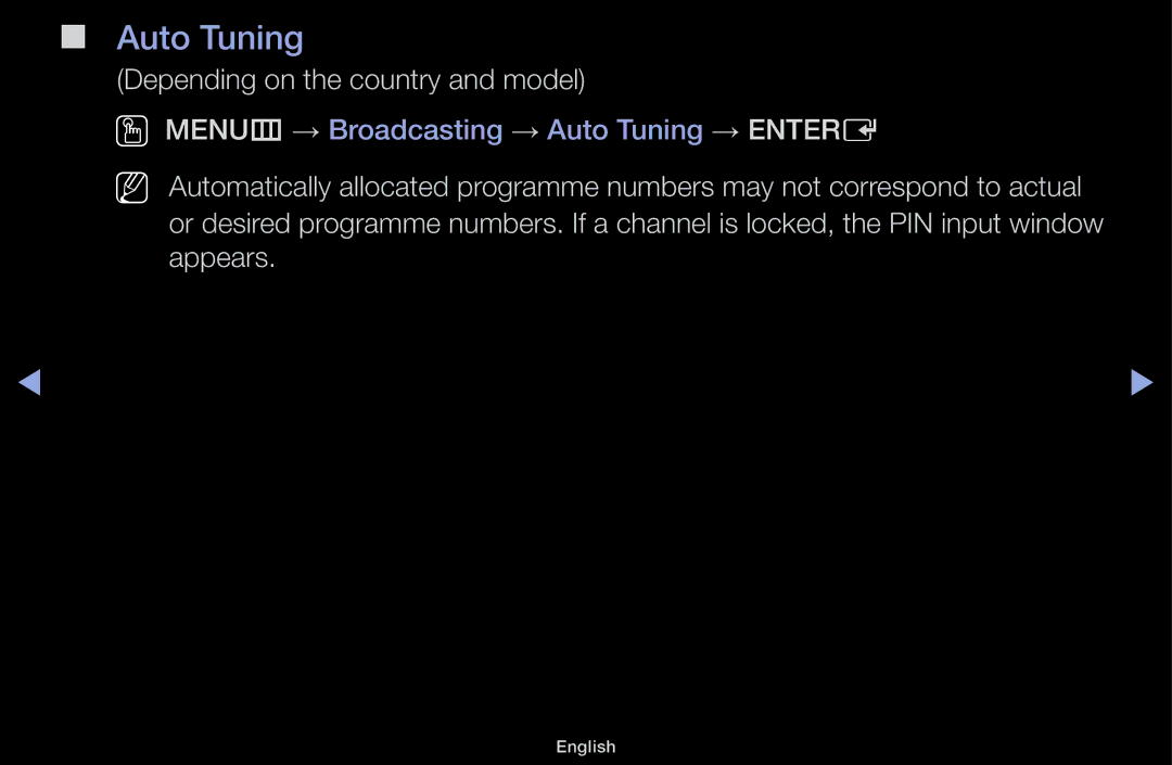 Samsung UA32J4003AKXXV, UA32J4170ASXUM, UA48J5170ASXUM, UA40J5170ASXUM, UA40J5000AKXXV, UA48J5000AKXXV manual Auto Tuning 