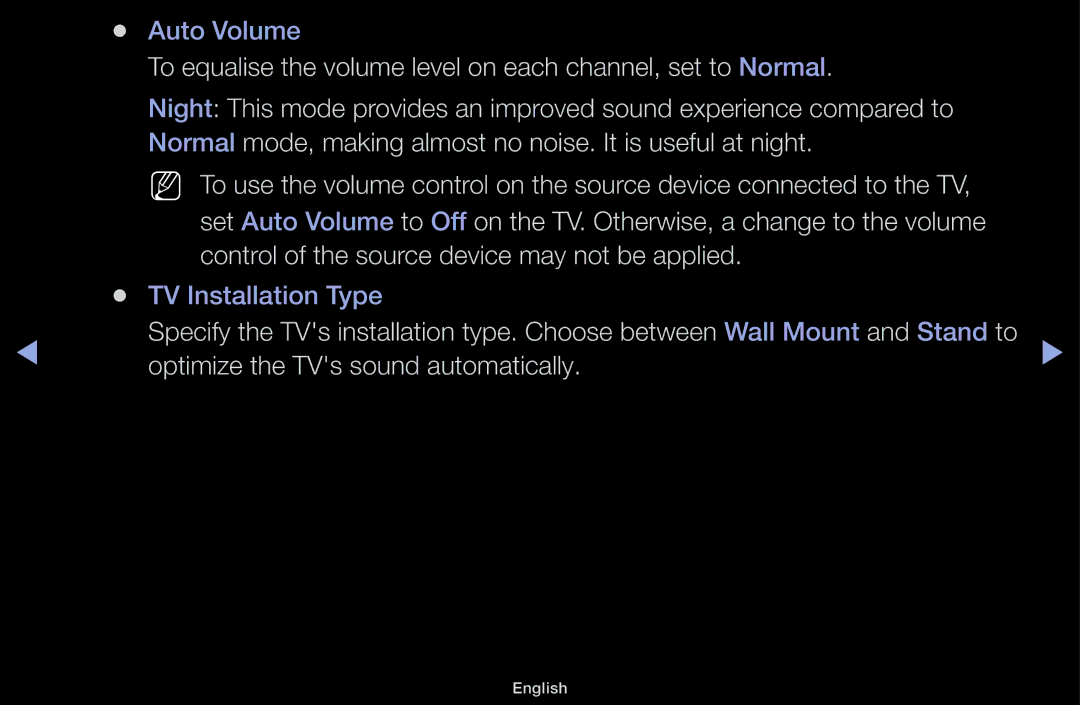 Samsung UA32J4170ASXUM, UA48J5170ASXUM, UA40J5170ASXUM, UA32J4003AKXXV, UA40J5000AKXXV Optimize the TVs sound automatically 