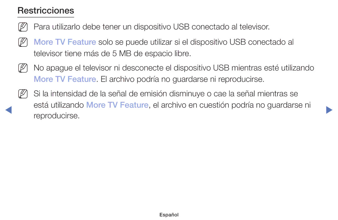 Samsung UA32K4070DSXMV manual Restricciones 