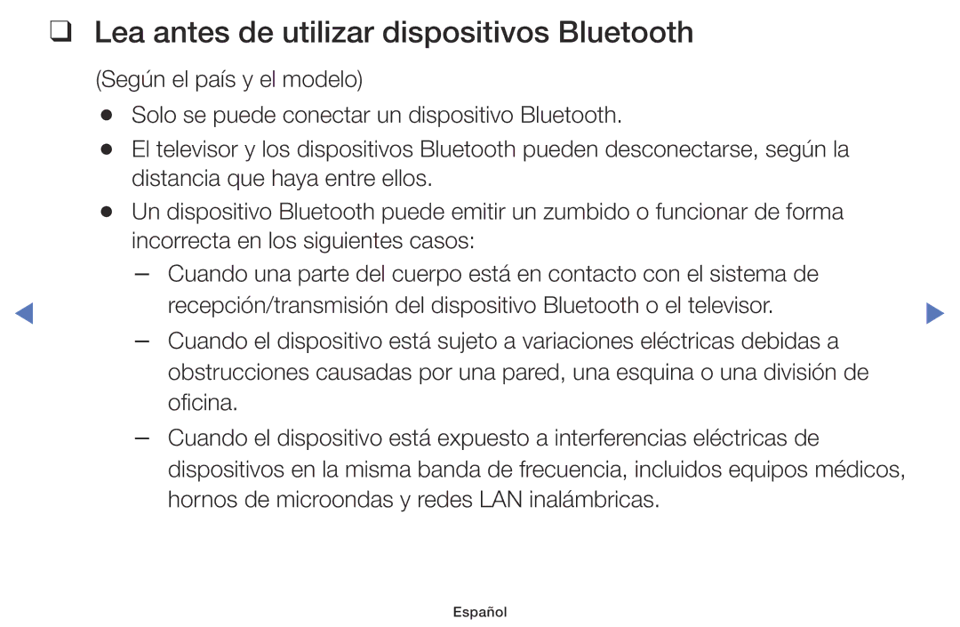 Samsung UA32K4070DSXMV manual Lea antes de utilizar dispositivos Bluetooth 