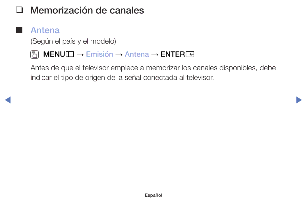 Samsung UA32K4070DSXMV manual Memorización de canales, Antena 