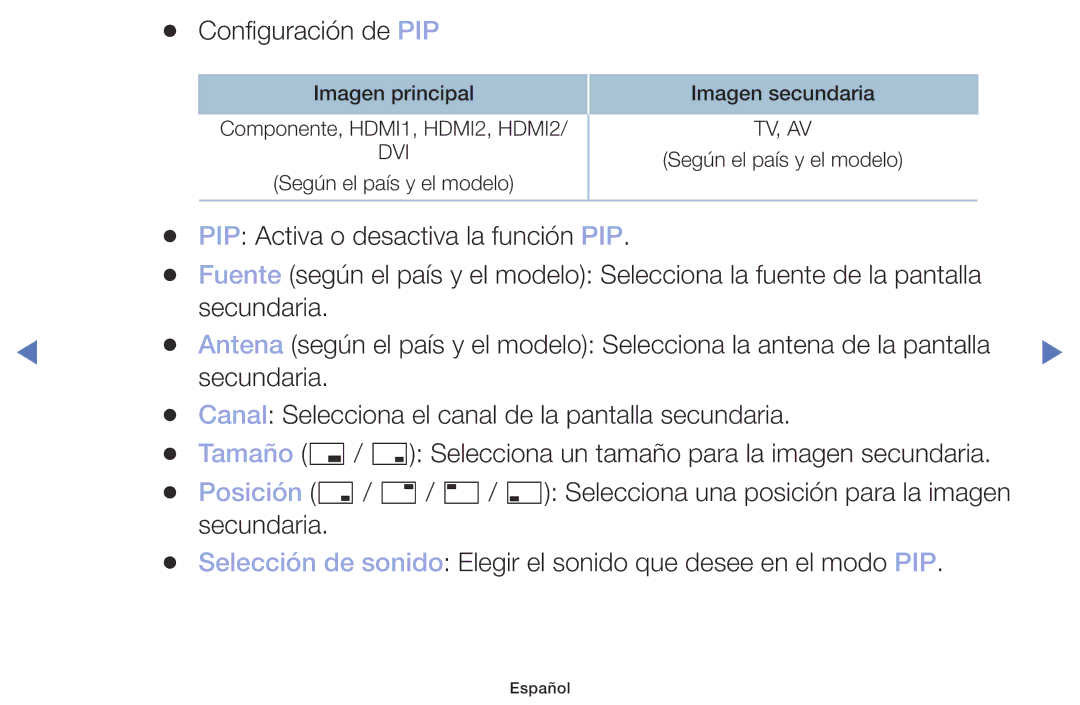 Samsung UA32K4070DSXMV manual Configuración de PIP 