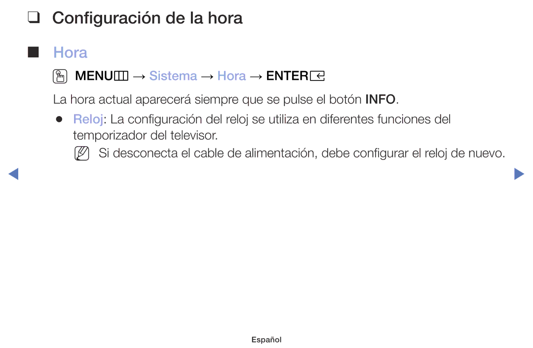 Samsung UA32K4070DSXMV manual Configuración de la hora, Hora 