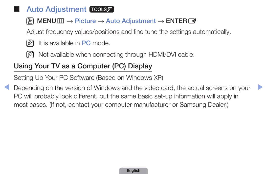 Samsung UA27D5000NRSEC, UA37D5000PRXRQ, UA37D5000PRXUM manual Auto Adjustment t, OOMENUm → Picture → Auto Adjustment → Entere 