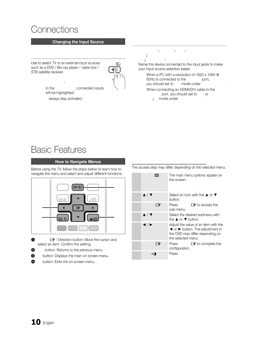 Samsung UA46C6200URXZN, UA40C6200URXHC manual Source List, Edit Name, Changing the Input Source, How to Navigate Menus 