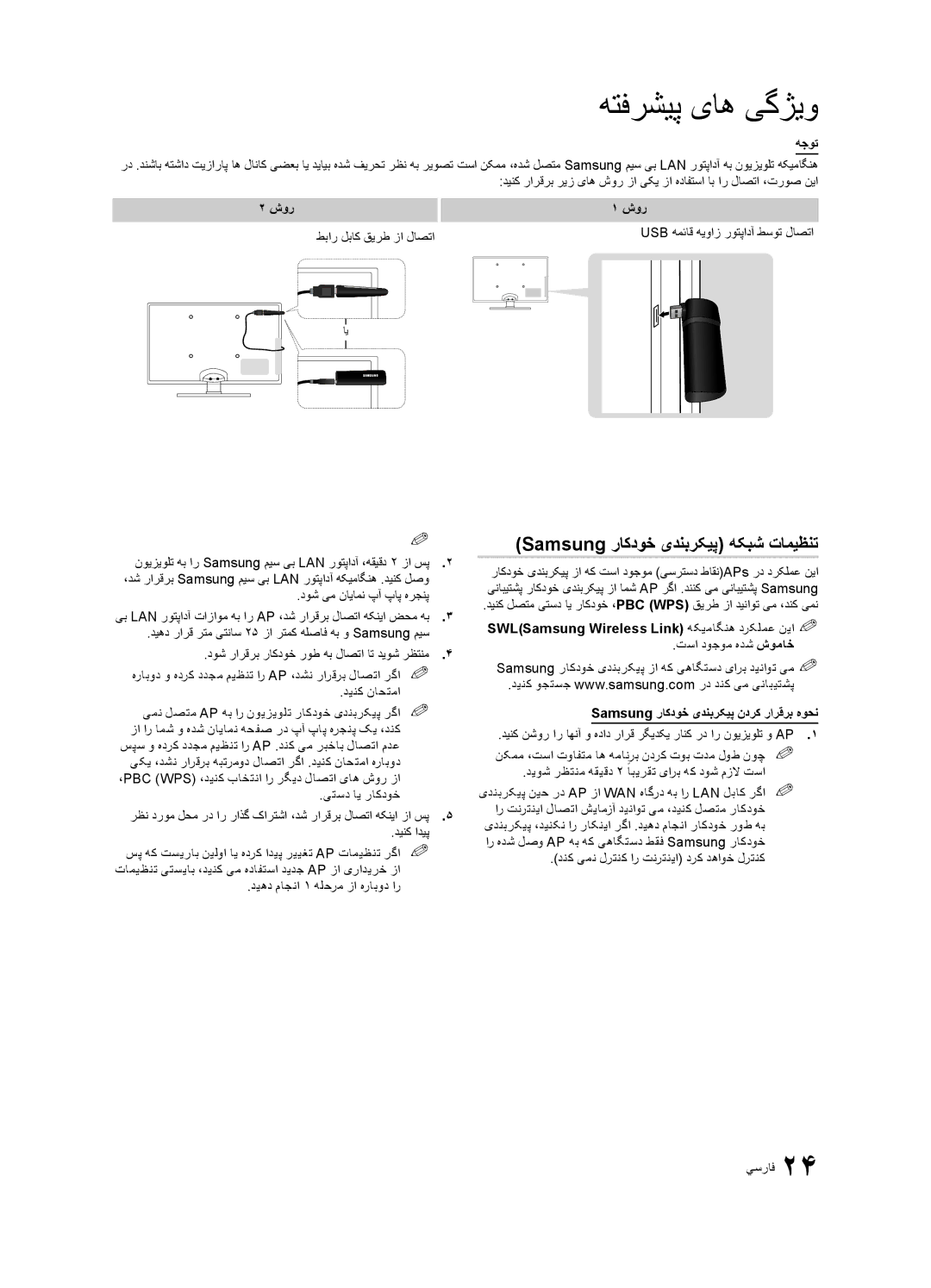 Samsung UA55C6200URXTW Samsung راکدوخ یدنبرکیپ هکبش تامیظنت, هجوت, شور, SWLSamsung Wireless Link هکیماگنه درکلمع نیا%% 