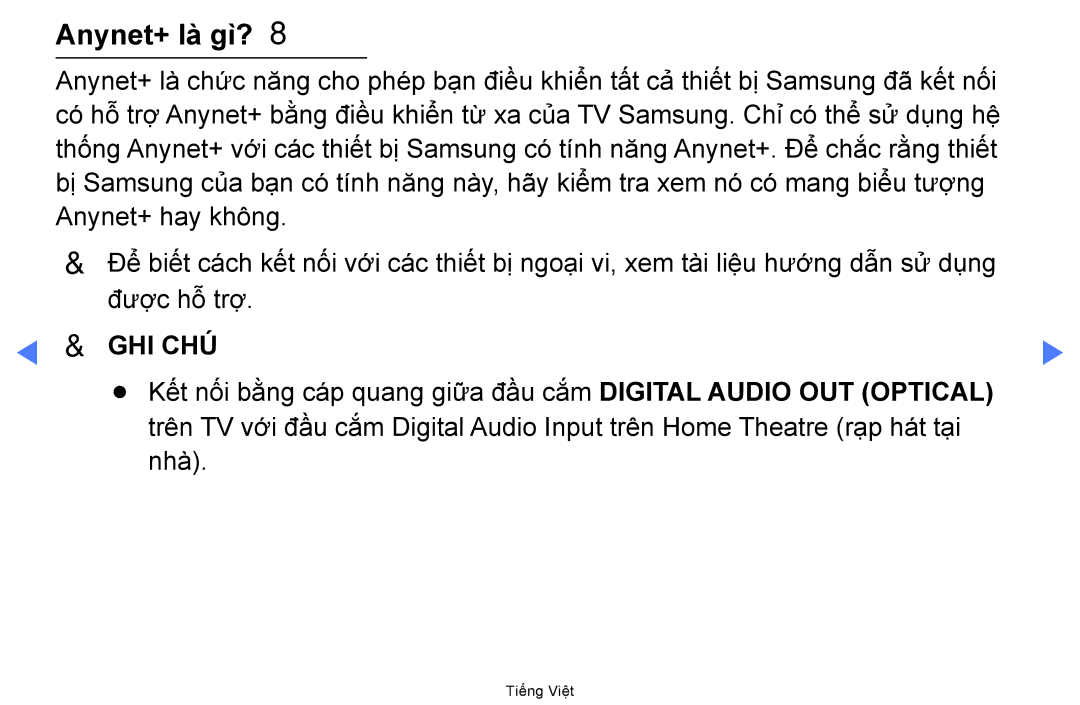 Samsung UA32D4010NXXV, UA40D5000PRXXV, UA40D5030PRXXV, UA32D4000NRXXT, UA32D4000NXXV, UA22D5000NRXXV manual Anynet+ là gì? t 