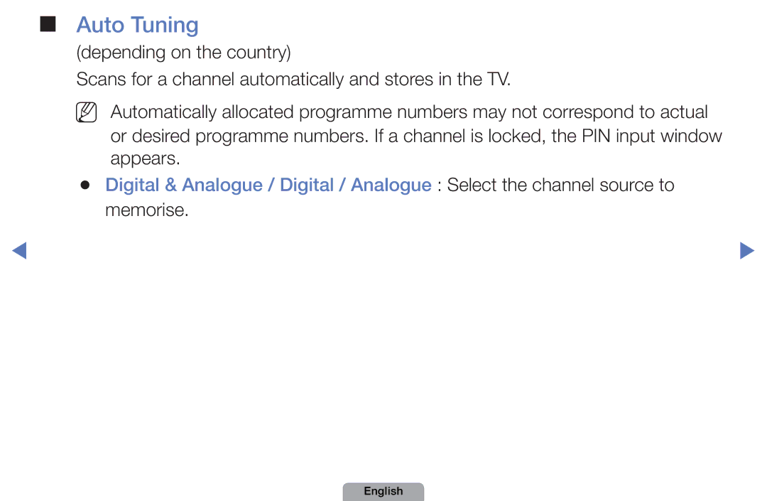 Samsung UA40D5003BMXSQ, UA32D4003BMXSQ manual Auto Tuning 