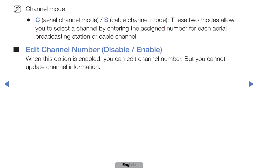 Samsung UA40D5003BMXSQ, UA32D4003BMXSQ manual Edit Channel Number Disable / Enable 