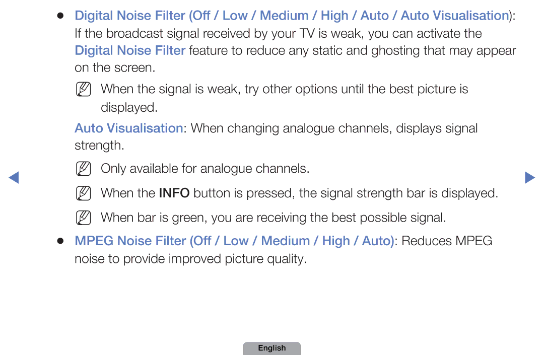 Samsung UA40D5003BMXSQ, UA32D4003BMXSQ manual Noise to provide improved picture quality 