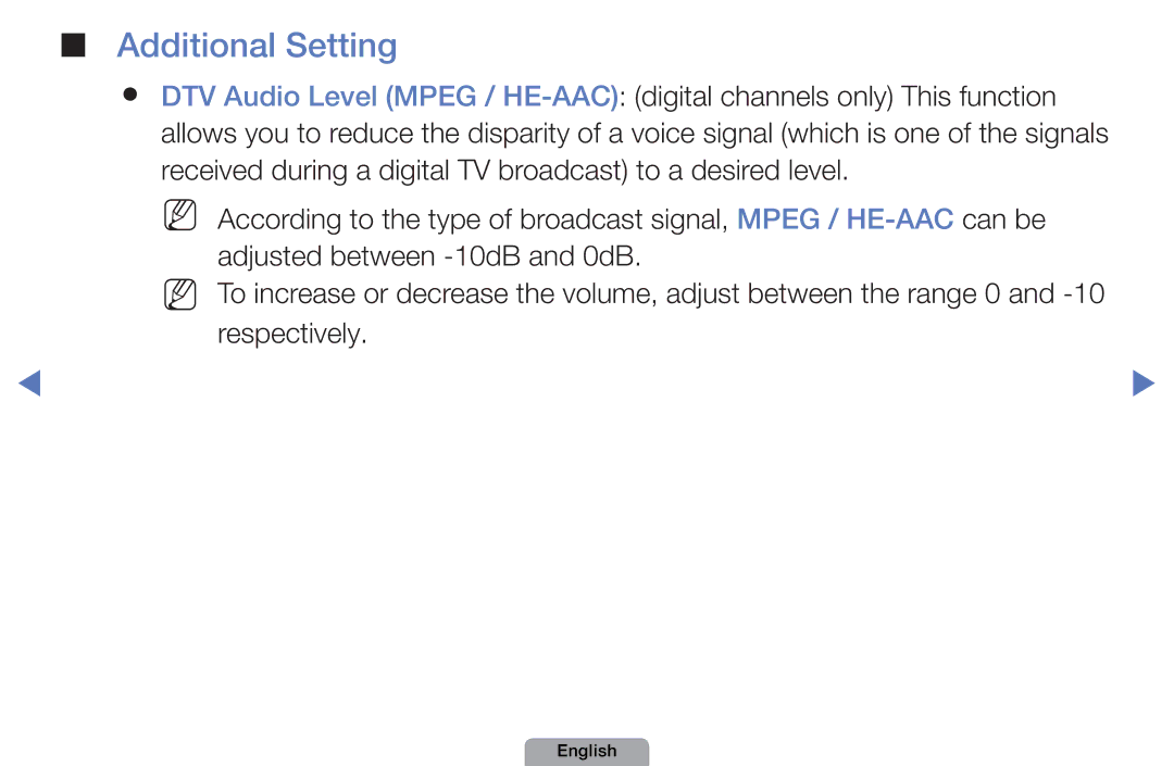 Samsung UA40D5003BMXSQ, UA32D4003BMXSQ manual Additional Setting 