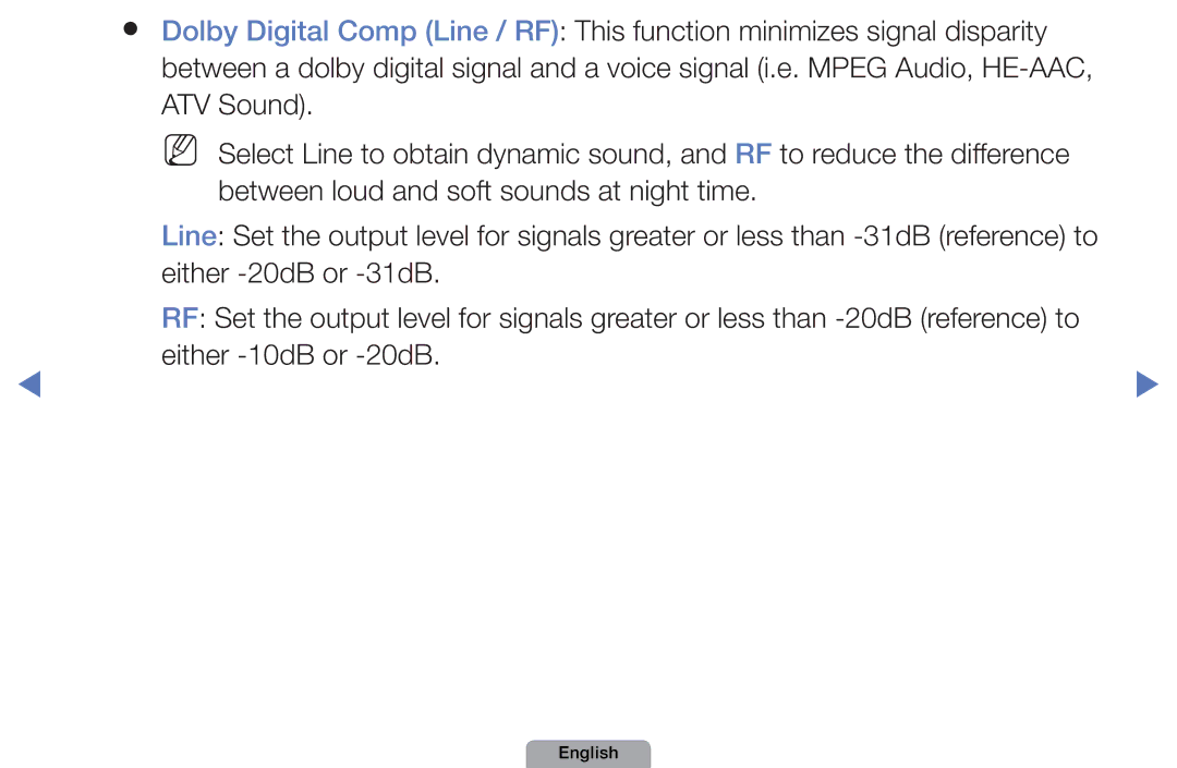 Samsung UA32D4003BMXSQ, UA40D5003BMXSQ manual Either -20dB or -31dB, Either -10dB or -20dB 