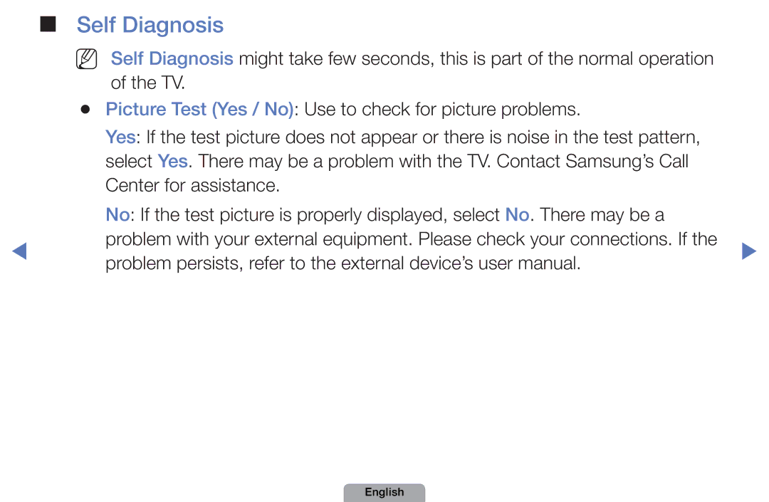 Samsung UA40D5003BMXSQ, UA32D4003BMXSQ manual Self Diagnosis 