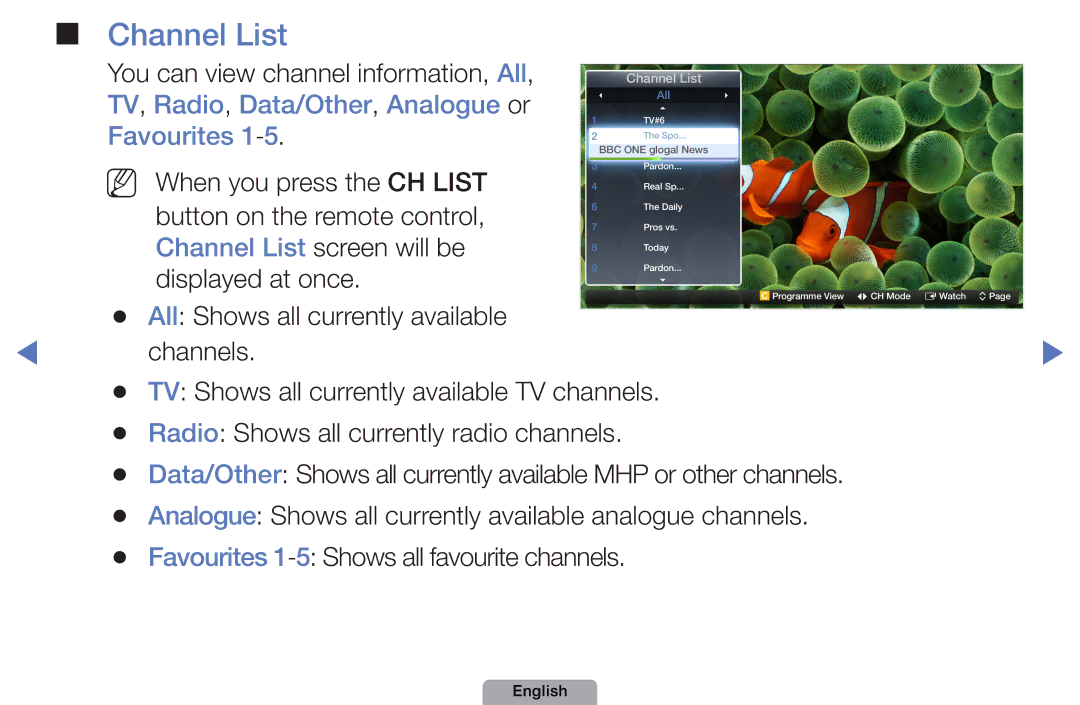 Samsung UA32D4003BMXSQ, UA40D5003BMXSQ manual Channel List 