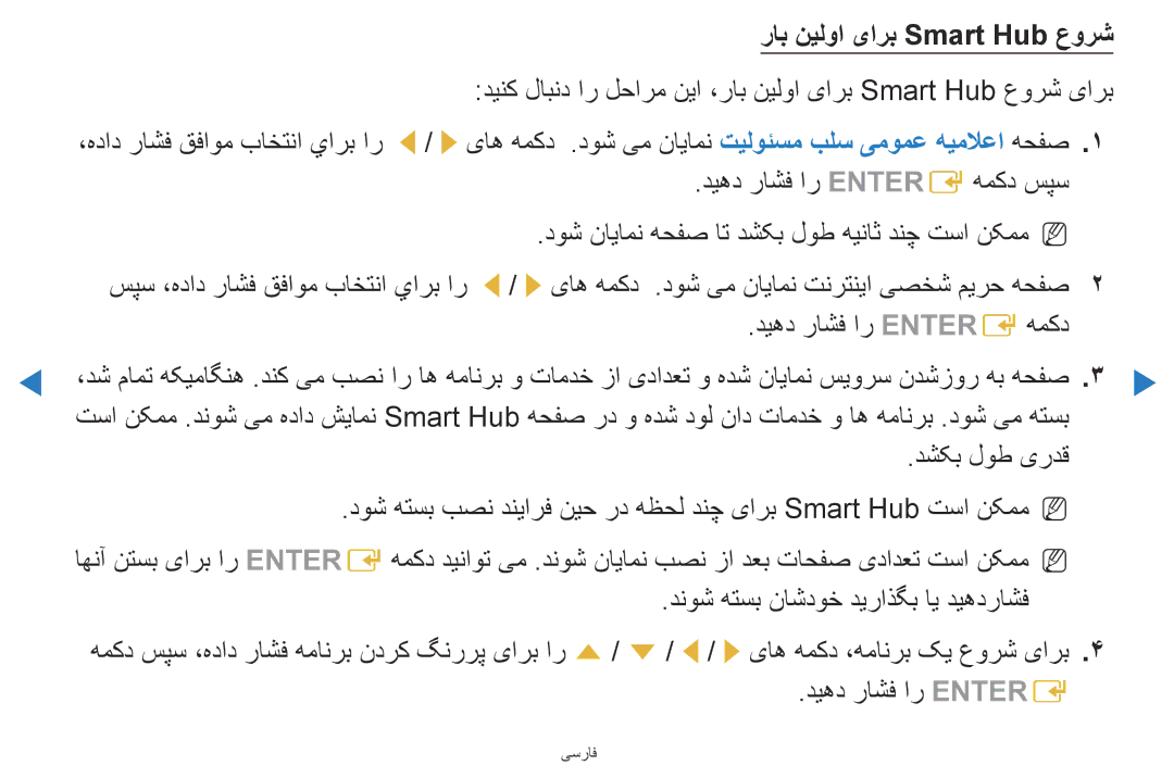 Samsung UA46D5500RRXUM, UA40D5500RRSXA, UA46D5500RRCXA manual دینک لابند ار لحارم نیا ،راب نیلوا یارب Smart Hub عورش یارب 