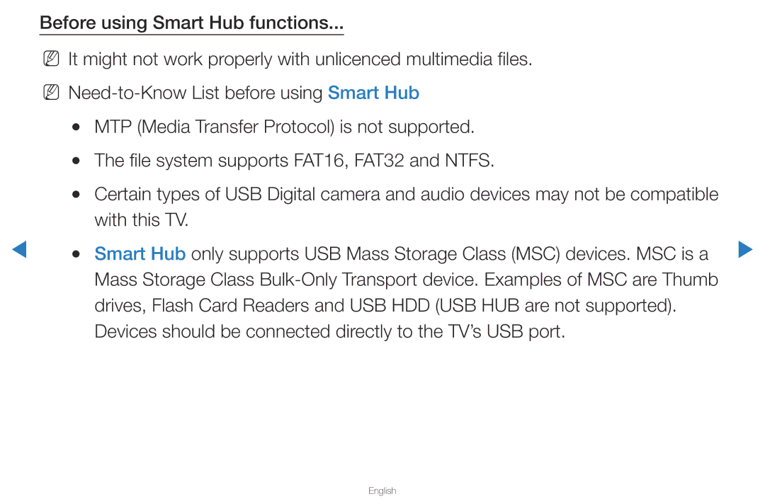 Samsung UA40D5500RRXRQ, UA40D5500RRSXA, UA46D5500RRCXA manual Devices should be connected directly to the TV’s USB port 