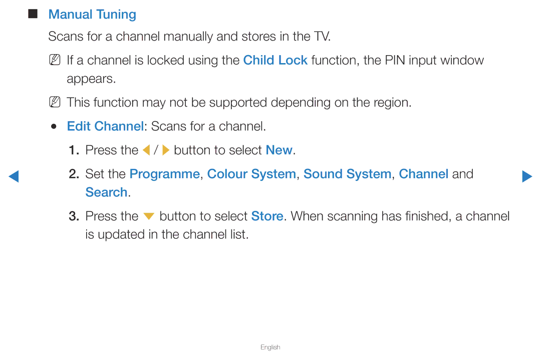 Samsung UA46D5500RRXUM, UA40D5500RRSXA, UA46D5500RRCXA, UA46D5500RRXZN manual Manual Tuning, Is updated in the channel list 