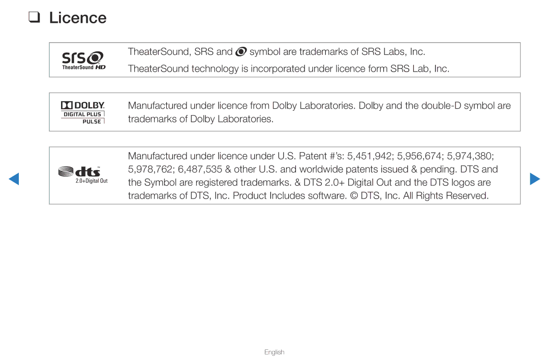 Samsung UA46D5500RRCXA, UA40D5500RRSXA, UA46D5500RRXZN, UA40D5500RRXUM, UA46D5500RRXUM, UA46D5500RRSMN, UA46D5500RRXRQ Licence 