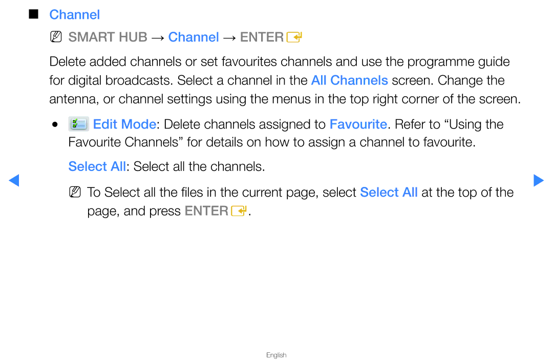 Samsung UA40D5500RRXTW, UA40D5500RRSXA, UA46D5500RRCXA, UA46D5500RRXZN, UA40D5500RRXUM manual Channel, Page, and press Entere 