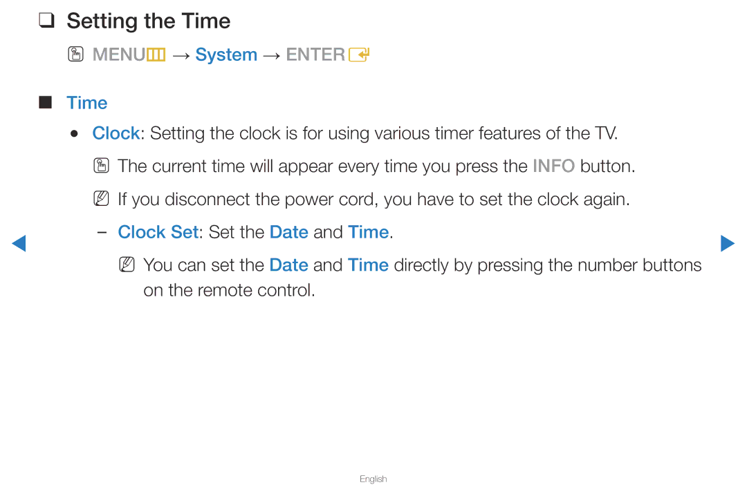 Samsung UA46D5500RRXZN, UA40D5500RRSXA manual Setting the Time, Clock Set Set the Date and Time, On the remote control 