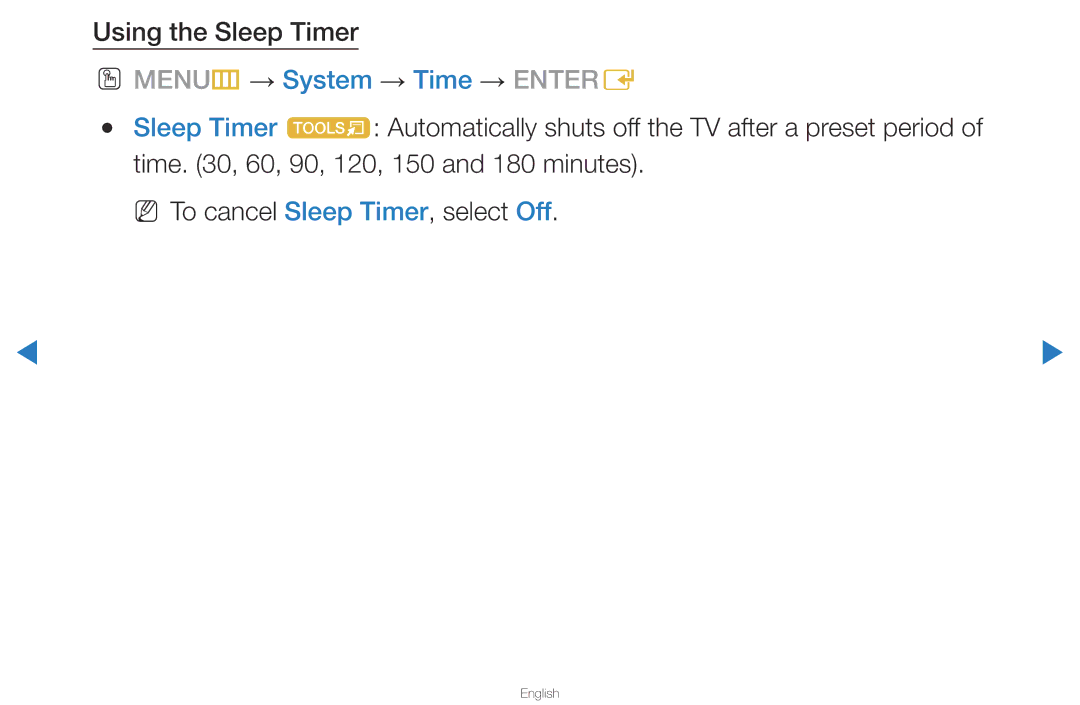 Samsung UA40D5500RRXUM, UA40D5500RRSXA, UA46D5500RRCXA manual Using the Sleep Timer, OO MENUm → System → Time → Entere 