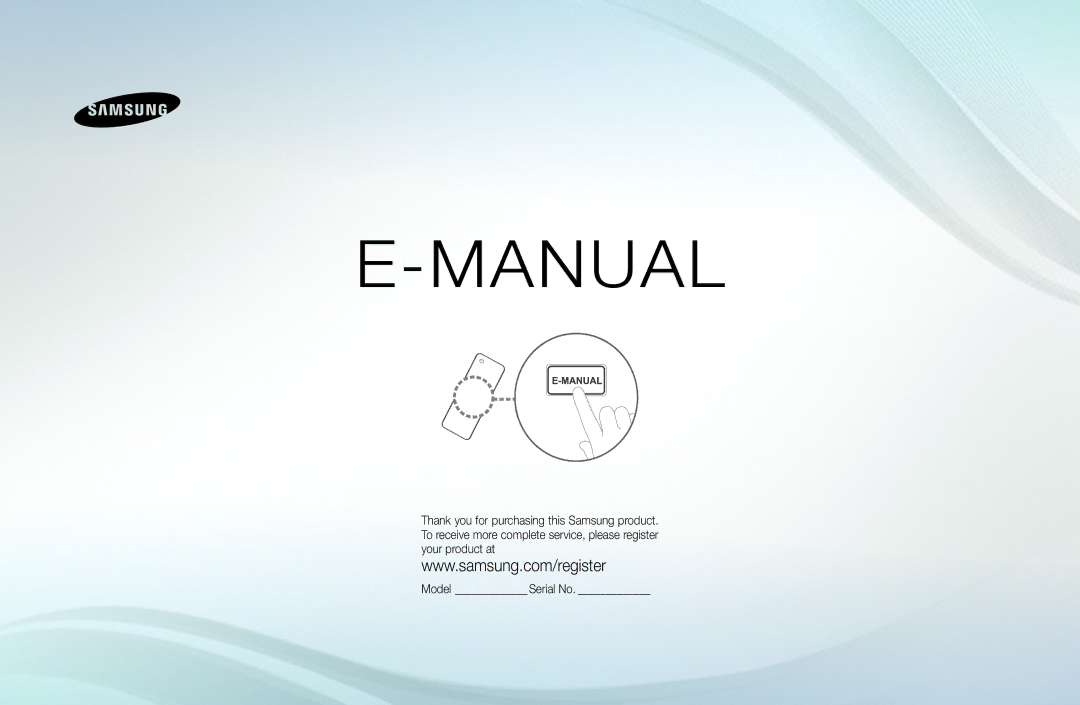 Samsung UA40D5500RRXXV manual Manual 