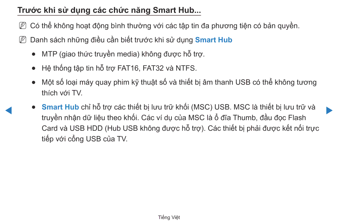 Samsung UA40D5500RRXXV manual Trước khi sư dung cac chức năng Smart Hub 