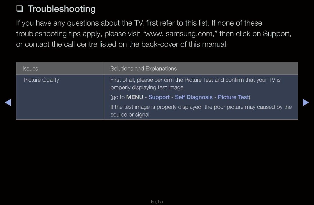 Samsung UA46D6000SNXXV, UA40D6000SRSAS, UA40D6000SRXRQ, UA40D6600WNXHC, UA40D6600WNXUM, UA40D6600WRXSJ manual Troubleshooting 