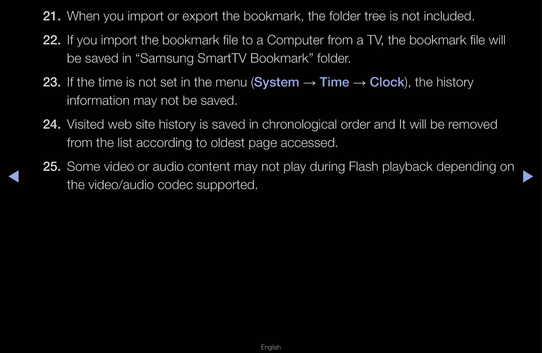 Samsung UA46D6600WMXHC, UA40D6600WMSHD manual From the list according to oldest page accessed, Video/audio codec supported 