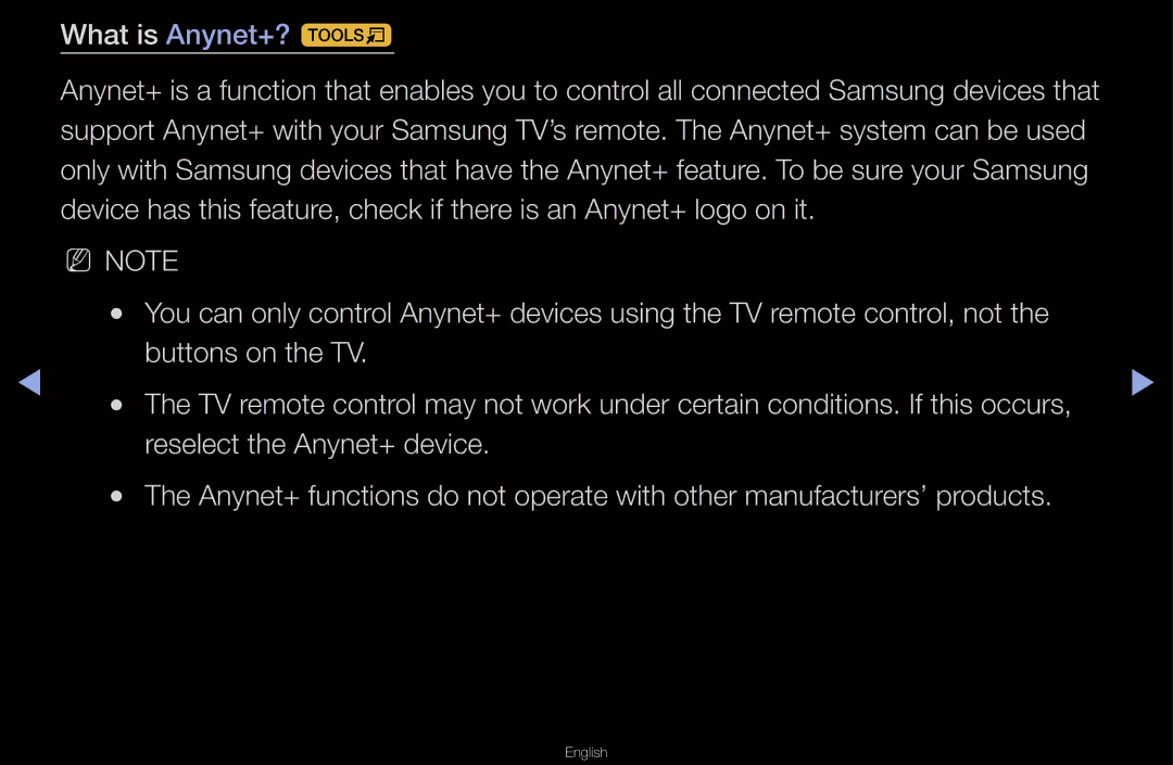 Samsung UA46D6000SNXRQ, UA40D6600WMSHD, UA40D6600WNXHC, UA40D6600WNXUM, UA32D6000SNXZN, UA55D6600WMXHC manual What is Anynet+? t 