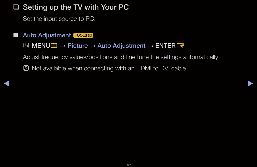 Samsung UA46D6600WNXRQ, UA40D6600WMSHD, UA40D6600WNXHC manual Setting up the TV with Your PC, Set the input source to PC 