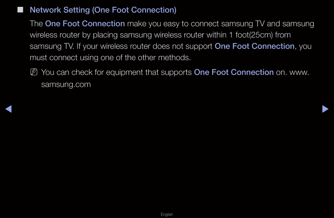 Samsung UA60D6600VNXUM, UA40D6600WMSHD, UA40D6600WNXHC, UA40D6600WNXUM, UA32D6000SNXZN Network Setting One Foot Connection 