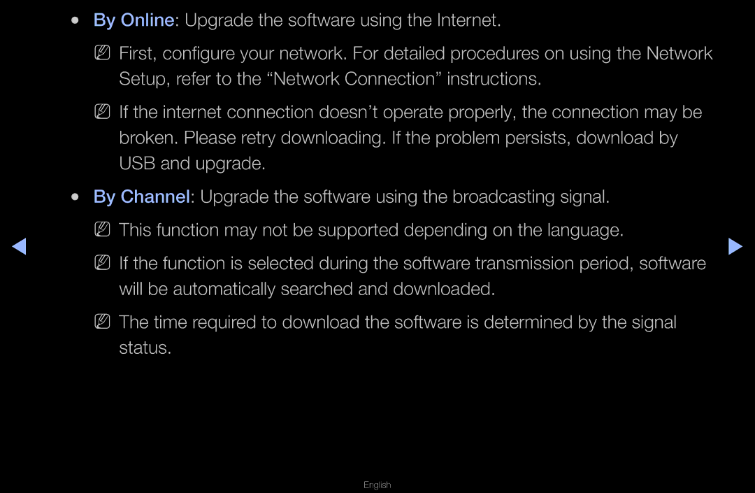 Samsung UA40D6000SMSHD, UA40D6600WMSHD, UA40D6600WNXHC, UA40D6600WNXUM By Online Upgrade the software using the Internet 