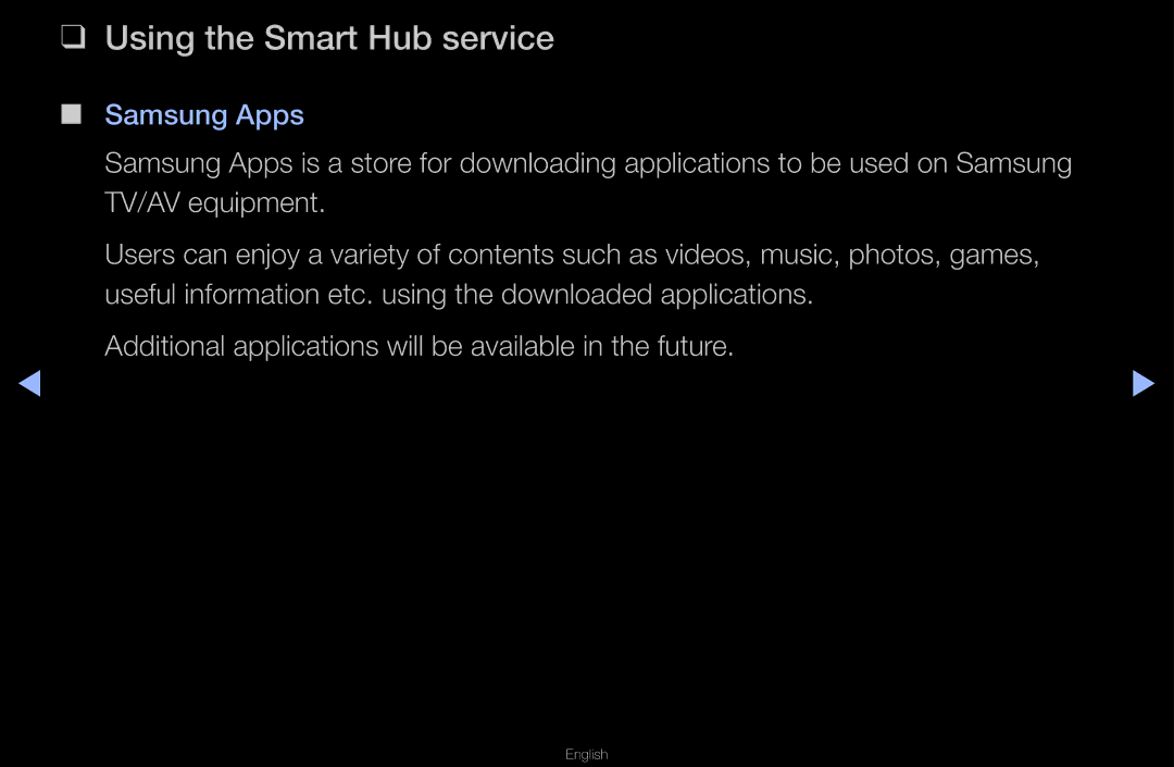 Samsung UA46D6000SMSHD, UA40D6600WMSHD, UA40D6600WNXHC, UA40D6600WNXUM, UA55D6600WMXHC manual Using the Smart Hub service 