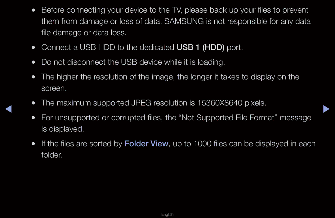 Samsung UA46D6400UMXSQ, UA40D6600WMSHD, UA40D6600WNXHC, UA40D6600WNXUM, UA55D6600WMXHC, UA40D6400UMXHC Is displayed, Folder 