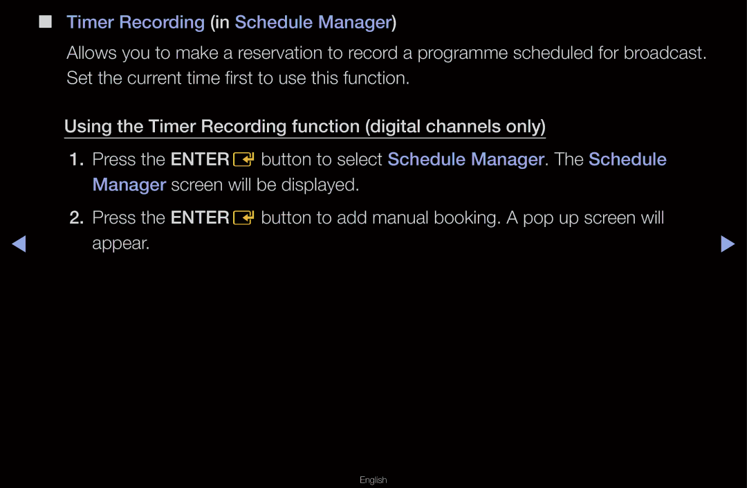 Samsung UA40D6600WMXHC, UA40D6600WMSHD, UA40D6600WNXHC, UA40D6600WNXUM, UA55D6600WMXHC Timer Recording in Schedule Manager 